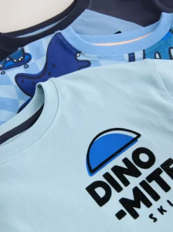 Pyjama's|Nachtkleding En Pyjama's*Next Oranje/marineblauwe met dinosaurusprint - Verpakking van 3 oversized pyjama's 3 (9mnd -10jr)