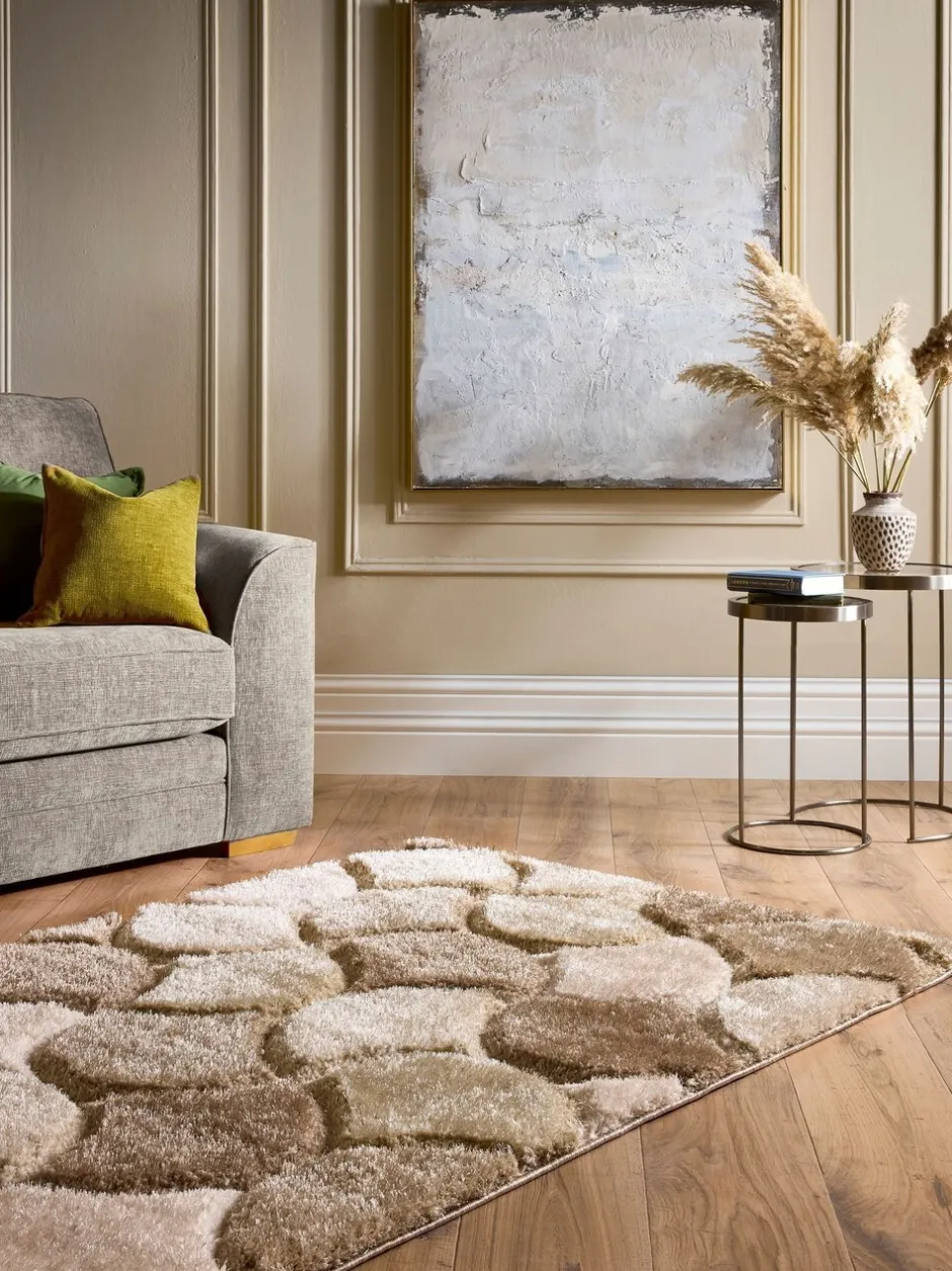 Vloerkleden En Lopers|Vloerkleden En Lopers|Origin Rugs 3D Scallop Shaggy Rug Neutraal