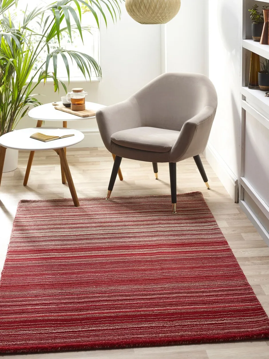 Vloerkleden En Lopers|Vloerkleden En Lopers|Origin Rugs Origins Rugs Tapijt met fijne strepen Rood
