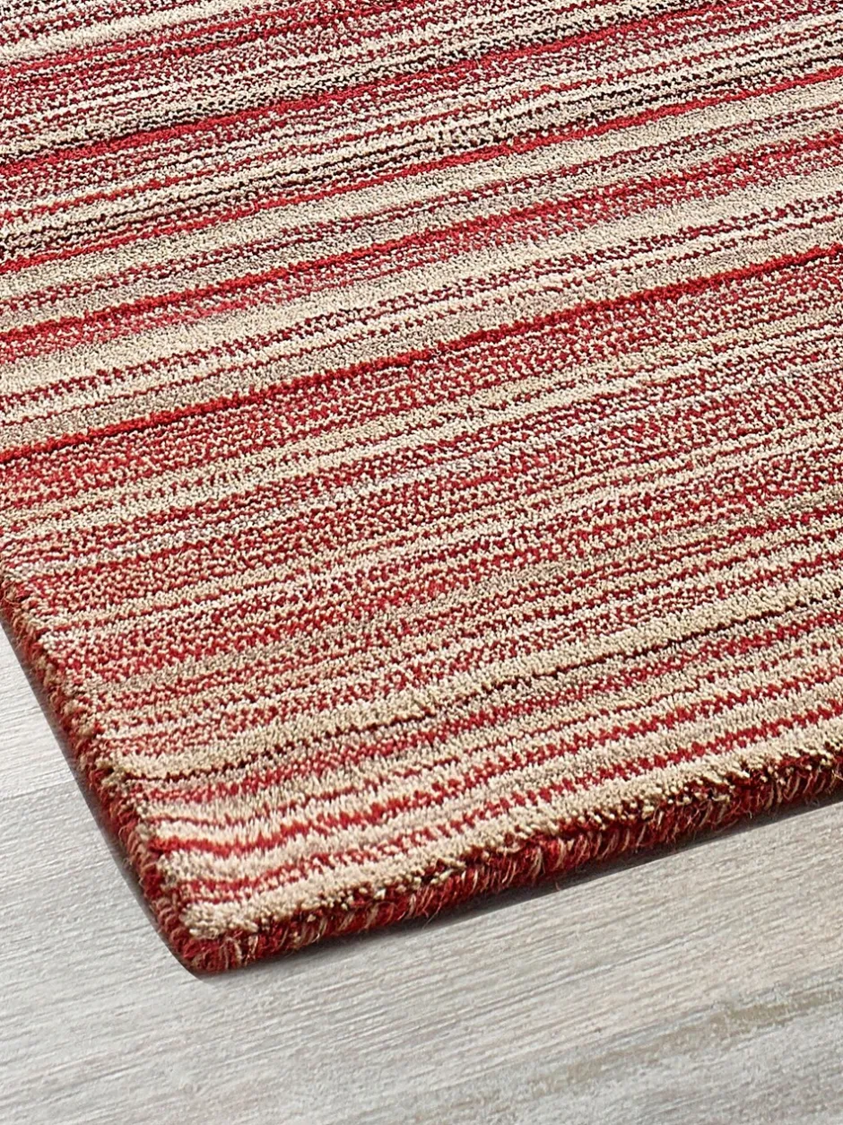 Vloerkleden En Lopers|Vloerkleden En Lopers|Origin Rugs Origins Rugs Tapijt met fijne strepen Rood