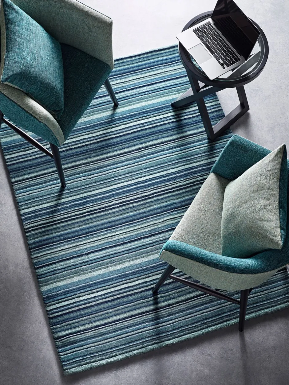 Vloerkleden En Lopers|Vloerkleden En Lopers*Origin Rugs Origins Rugs Tapijt met fijne strepen Blue Beige