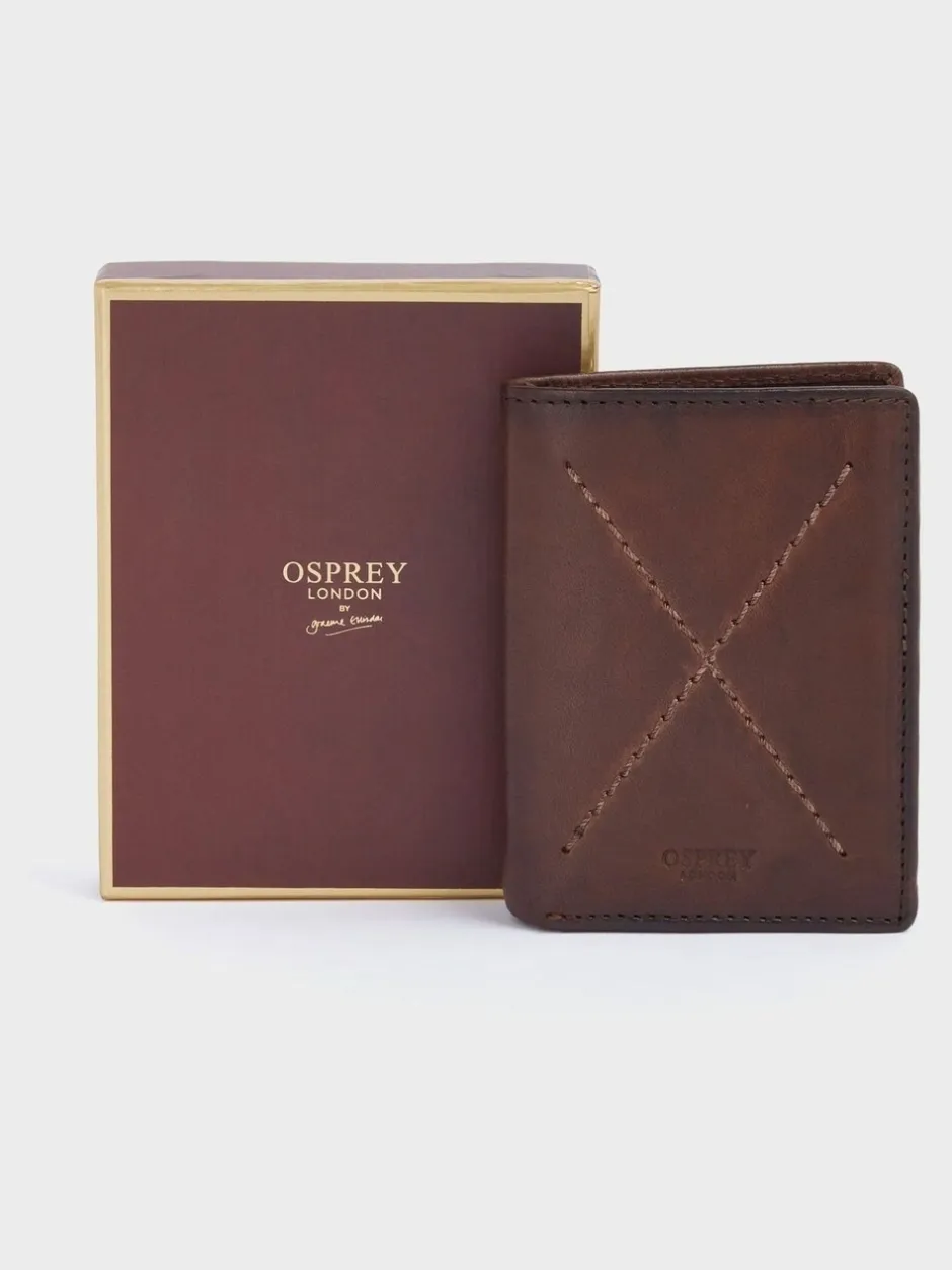 Portemonnees|Osprey London The X Stitch Micro Leather RFID Card & Coin Wallet