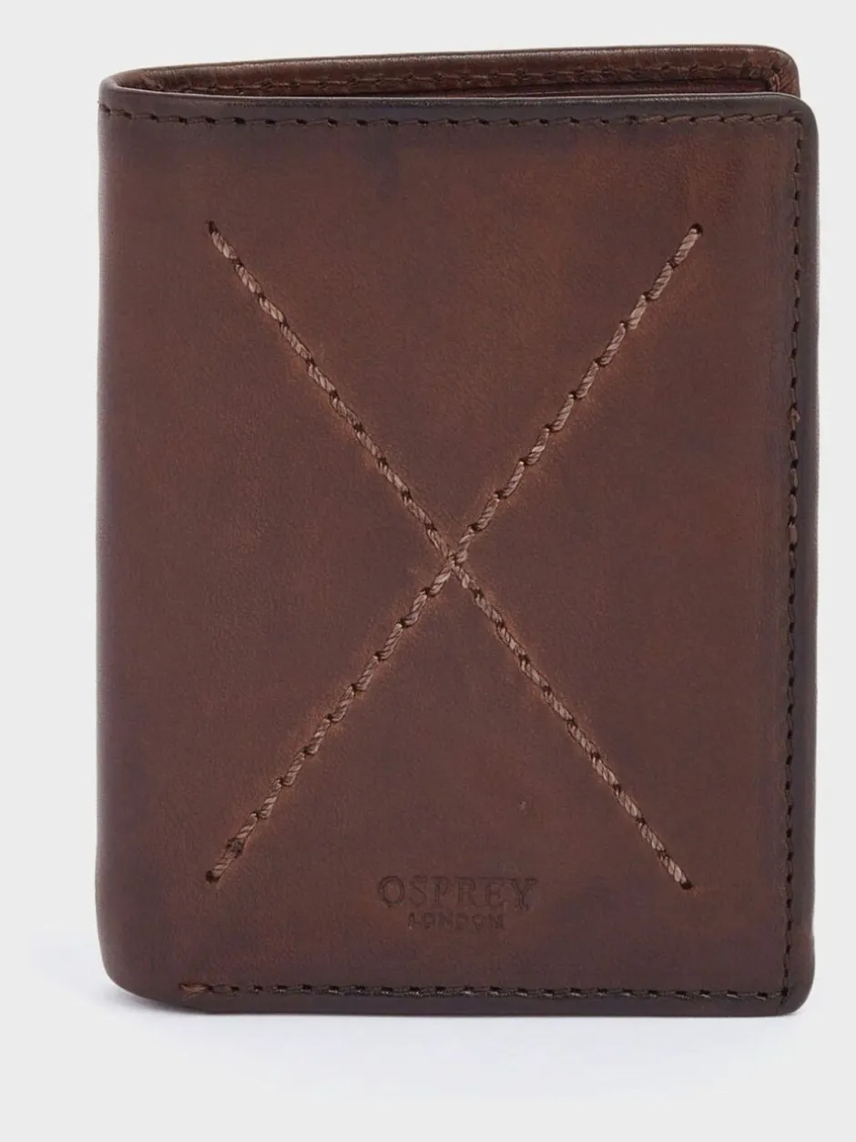 Portemonnees|Osprey London The X Stitch Micro Leather RFID Card & Coin Wallet