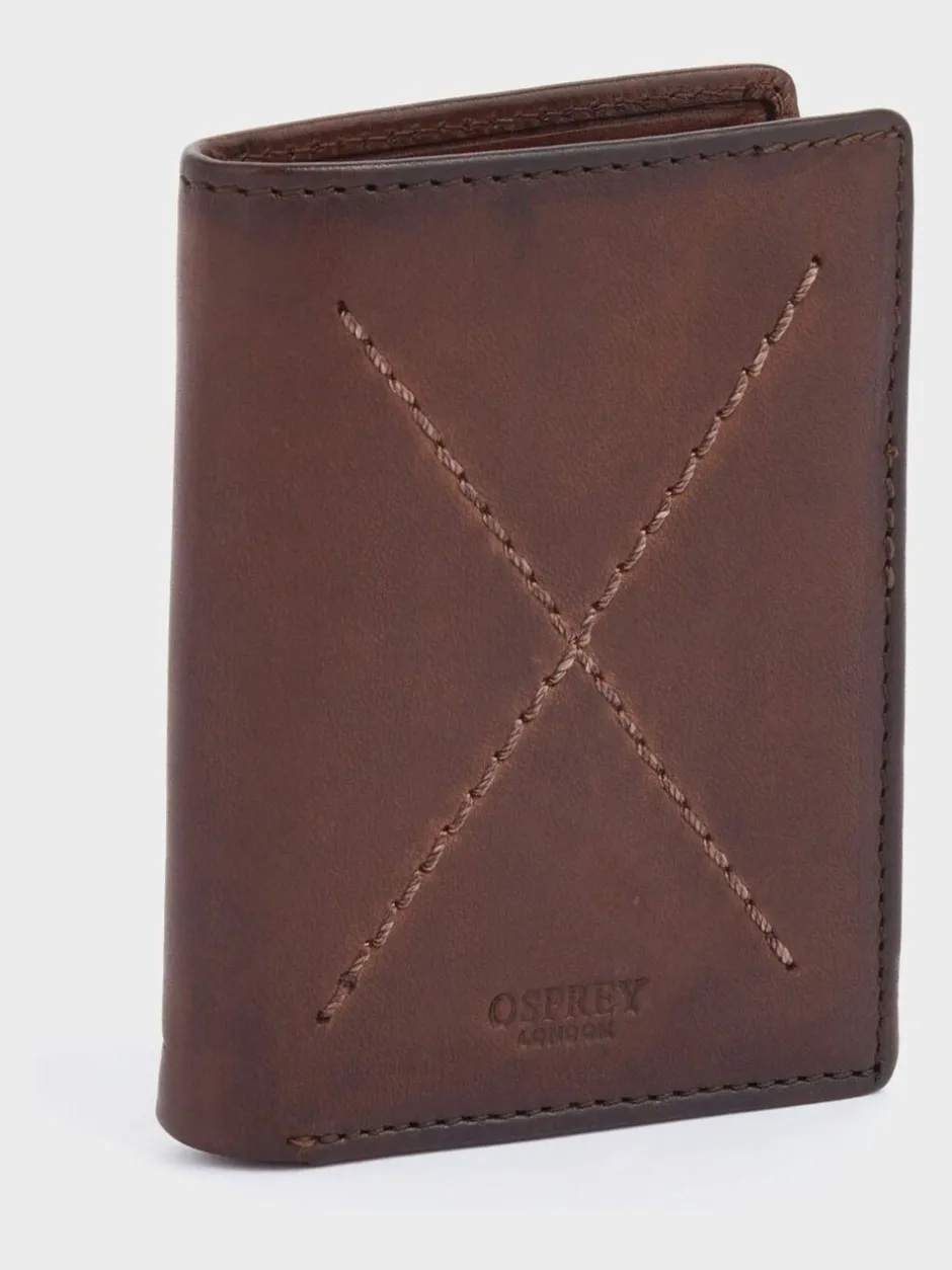 Portemonnees|Osprey London The X Stitch Micro Leather RFID Card & Coin Wallet