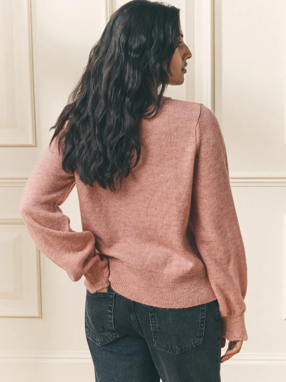 Gebreide Kleding|Laura Ashley - Pointelle Button Through Scallop Cardigan With A Touch Of Wool Oudroze