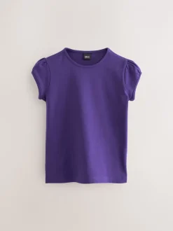 Schoolkleding|T-Shirts|Next Paars - 2 -pack T-shirts met pofmouwen (3-16jaar)