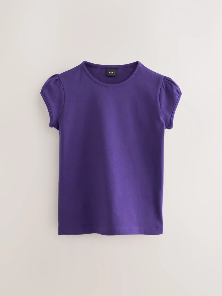Schoolkleding|T-Shirts|Next Paars - 2 -pack T-shirts met pofmouwen (3-16jaar)