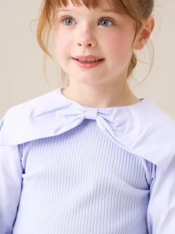 Overhemden En Blouses|Angel & Rocket - Elise Bow Collar Long Sleeve Blouse Paars