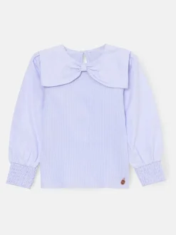 Overhemden En Blouses|Angel & Rocket - Elise Bow Collar Long Sleeve Blouse Paars