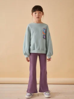 Broeken En Leggings|Next Paars - Geribde uitlopende legging (3-16 jr)