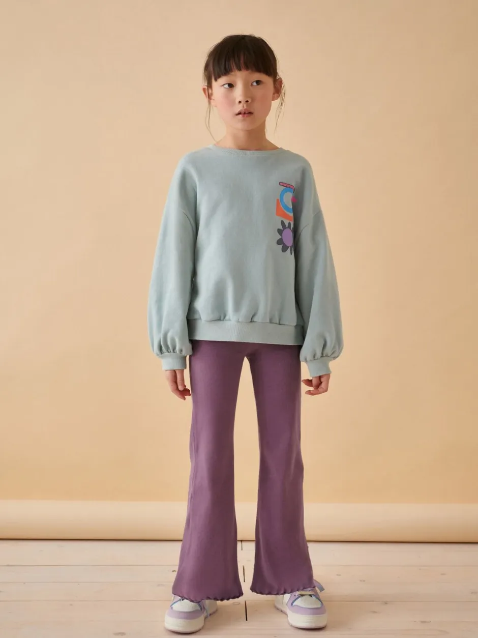 Broeken En Leggings|Next Paars - Geribde uitlopende legging (3-16 jr)