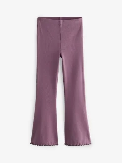 Broeken En Leggings|Next Paars - Geribde uitlopende legging (3-16 jr)