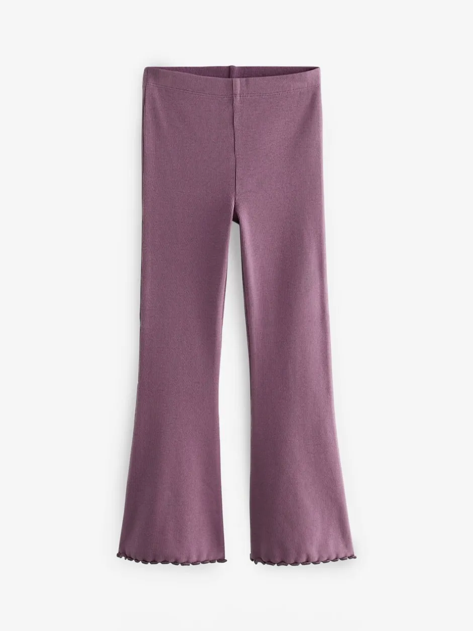 Broeken En Leggings|Next Paars - Geribde uitlopende legging (3-16 jr)