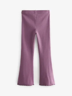 Broeken En Leggings|Next Paars - Geribde uitlopende legging (3-16 jr)