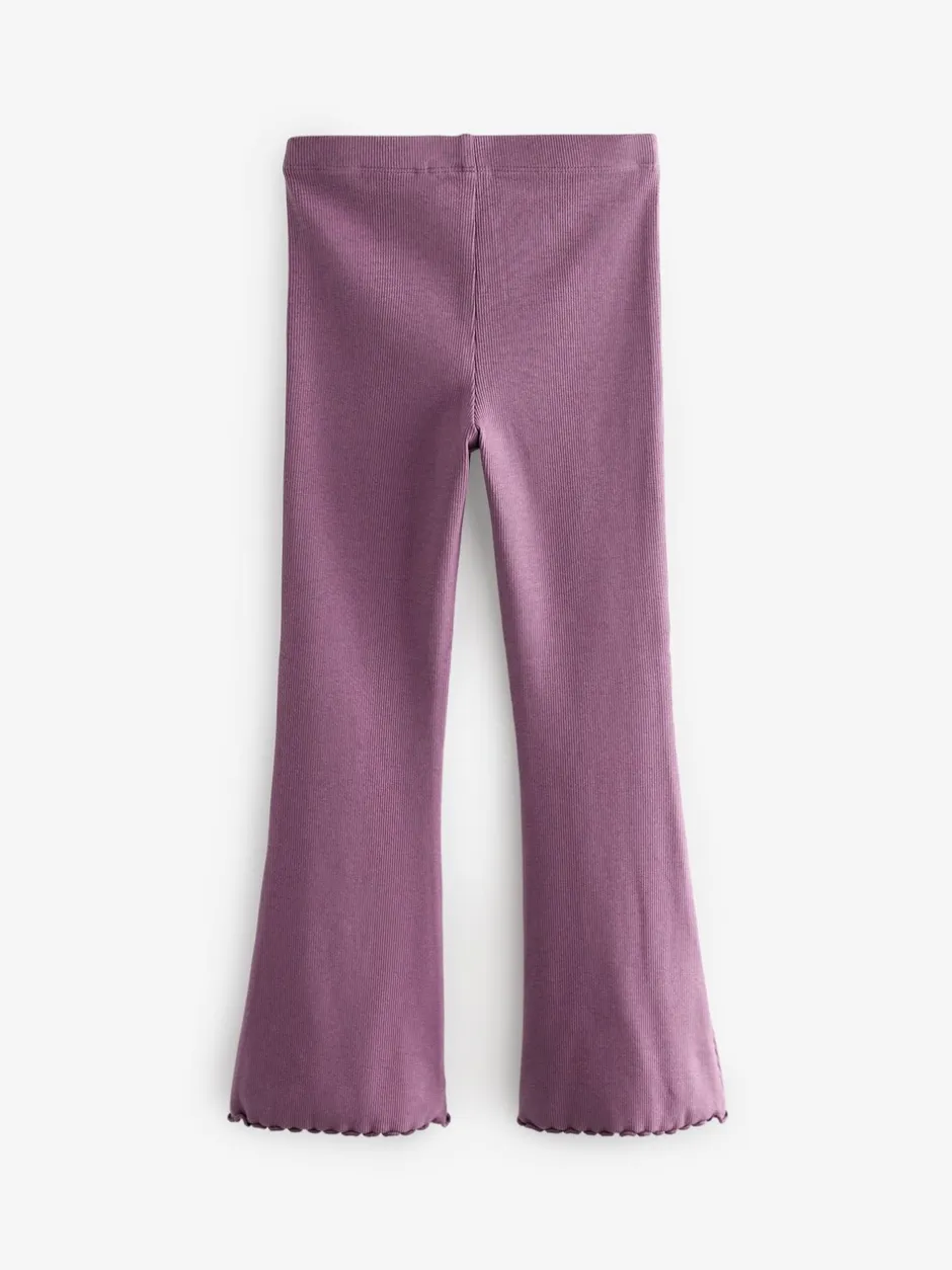 Broeken En Leggings|Next Paars - Geribde uitlopende legging (3-16 jr)