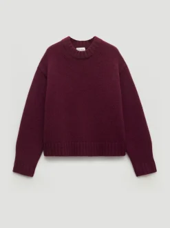 Gebreide Kleding|Hush - Cora Relaxed Chunky Cashmere Crew Jumper Paars