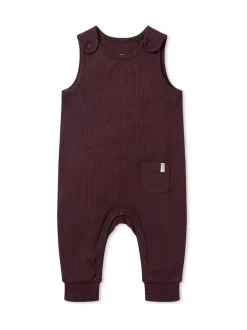 Rompertjes En Tuinbroeken|Tuinbroeken*Mori - Ribbed Romper Dungarees Paars