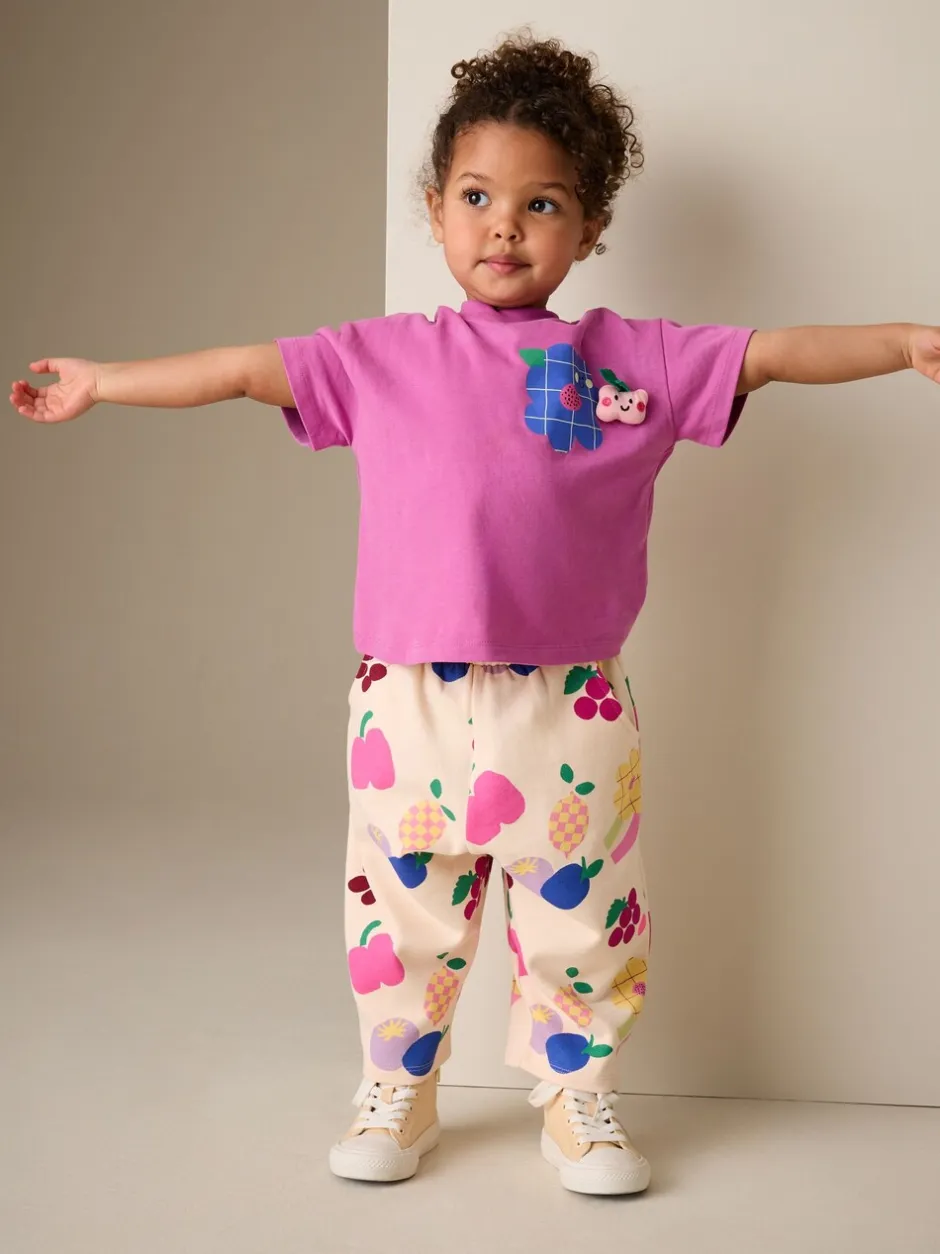 Tops|Sets En Combisets|Next Paars - Short Sleeve T-Shirt and Joggers Barrel Set (3mths-7yrs)