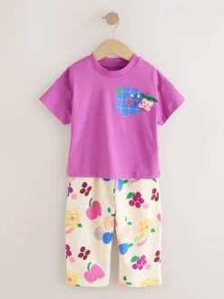 Tops|Sets En Combisets|Next Paars - Short Sleeve T-Shirt and Joggers Barrel Set (3mths-7yrs)