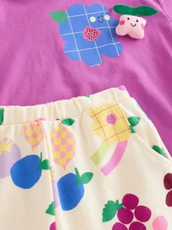 Tops|Sets En Combisets|Next Paars - Short Sleeve T-Shirt and Joggers Barrel Set (3mths-7yrs)