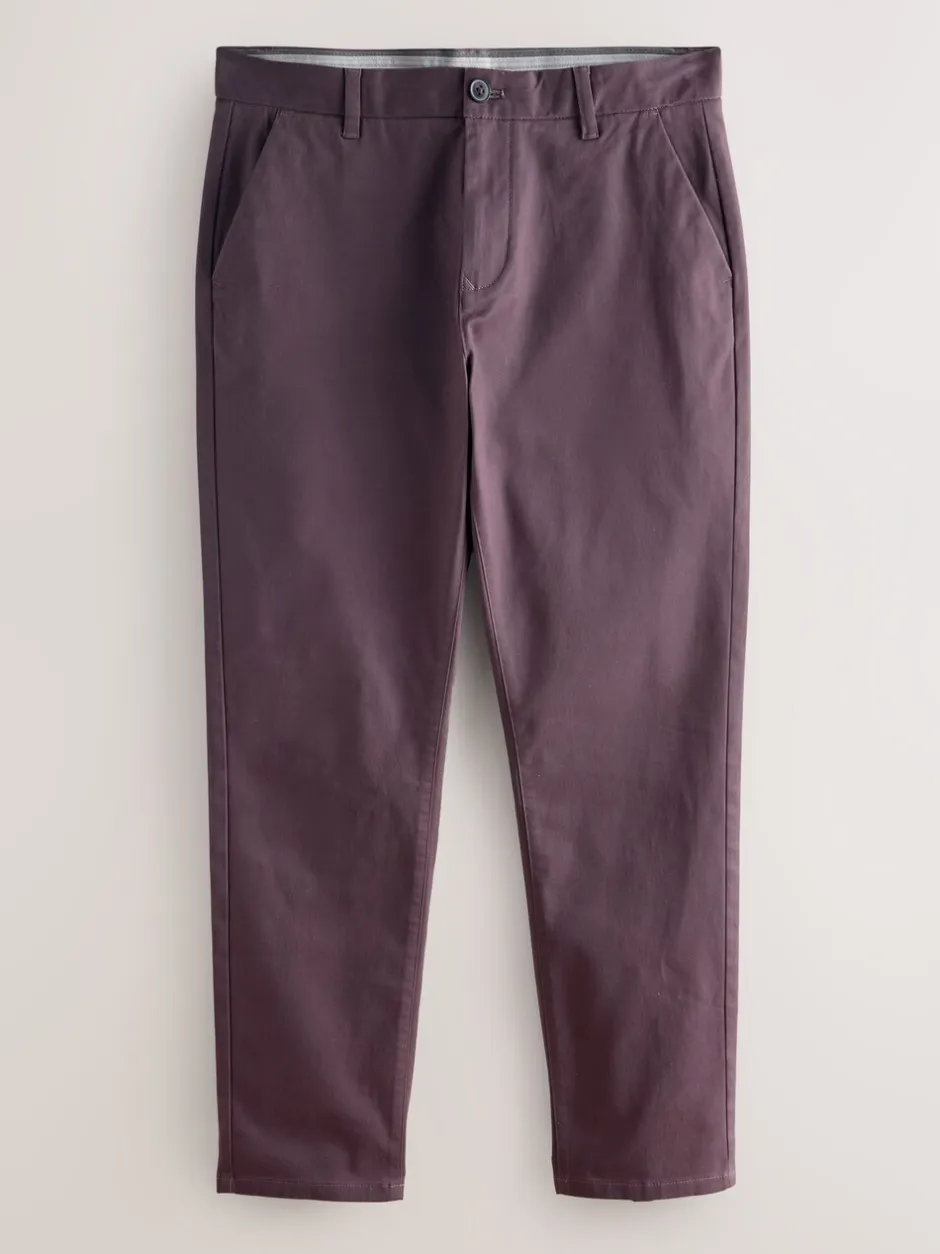 Broeken En Chino's|Next Paars - Slim Fit - Stretchy chino