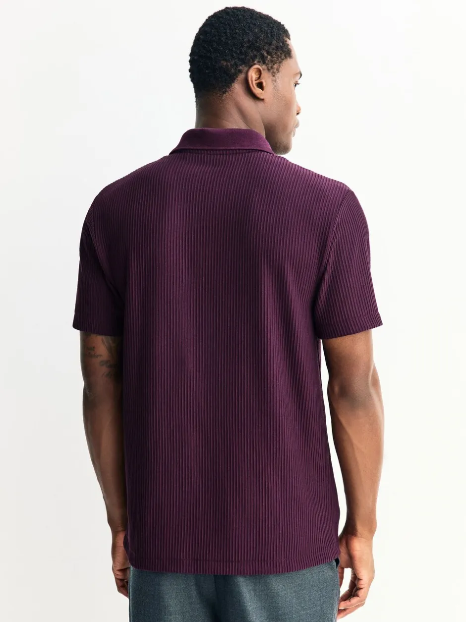 Poloshirts|Next - Smart poloshirt met textuur en rits Paars