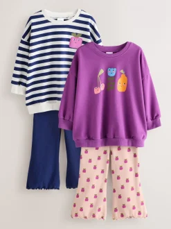 Tops|Sets En Combisets*Next - Sweatshirt Set van 4 stuks (3mnd-7jr) Paars