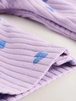 Tuinbroeken|Next - Baby Jersey Bretelbroeken en Bodysuit 2 Pieces Set (0mnd-2jr) Paars hartjes