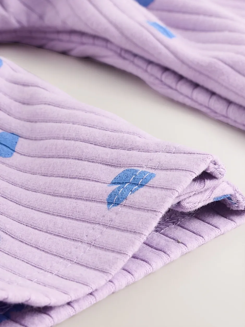 Tuinbroeken|Next - Baby Jersey Bretelbroeken en Bodysuit 2 Pieces Set (0mnd-2jr) Paars hartjes