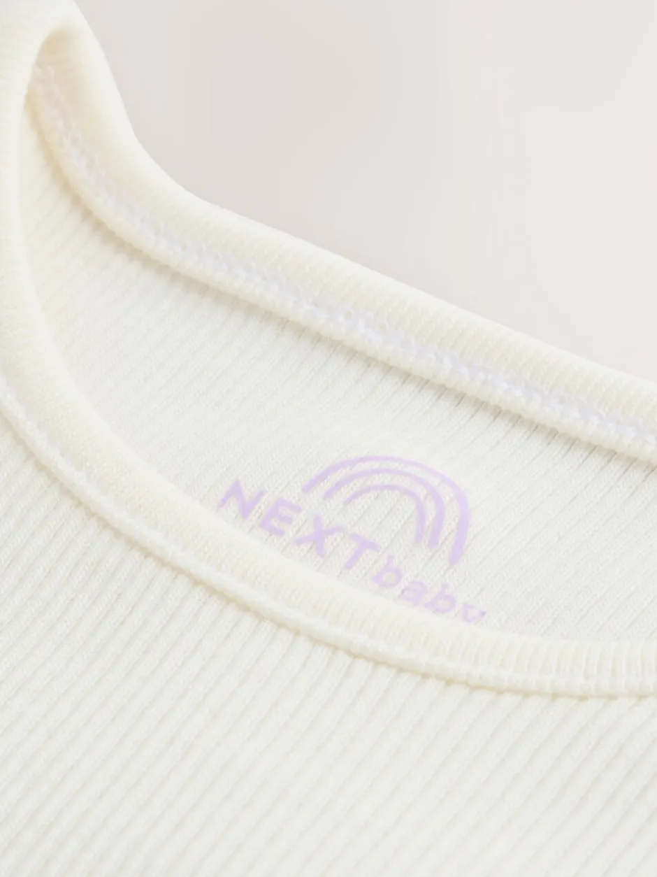 Tuinbroeken|Next - Baby Jersey Bretelbroeken en Bodysuit 2 Pieces Set (0mnd-2jr) Paars hartjes