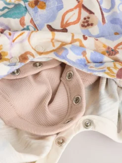 Rompertjes En Tuinbroeken|Tuinbroeken|Next - Babyjersey bretelbroeken en Bodysuits Set van 2 stuks (0maanden -3jaar) Paars met bloemen