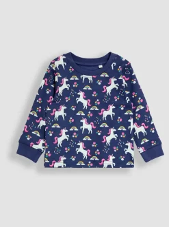 Nachtkleding En Pyjama's|Pyjama's|Jojo Maman Bébé - Print Glow In The Dark Jersey Pyjamas Paars met eenhoornprint