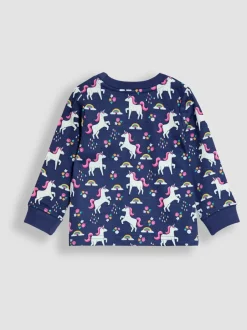 Nachtkleding En Pyjama's|Pyjama's|Jojo Maman Bébé - Print Glow In The Dark Jersey Pyjamas Paars met eenhoornprint