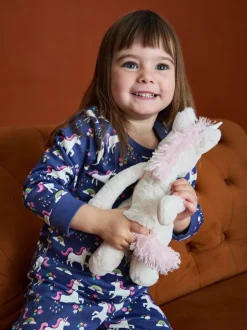Nachtkleding En Pyjama's|Pyjama's|Jojo Maman Bébé - Print Glow In The Dark Jersey Pyjamas Paars met eenhoornprint