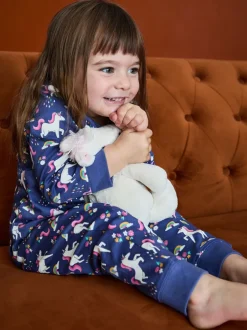 Nachtkleding En Pyjama's|Pyjama's|Jojo Maman Bébé - Print Glow In The Dark Jersey Pyjamas Paars met eenhoornprint