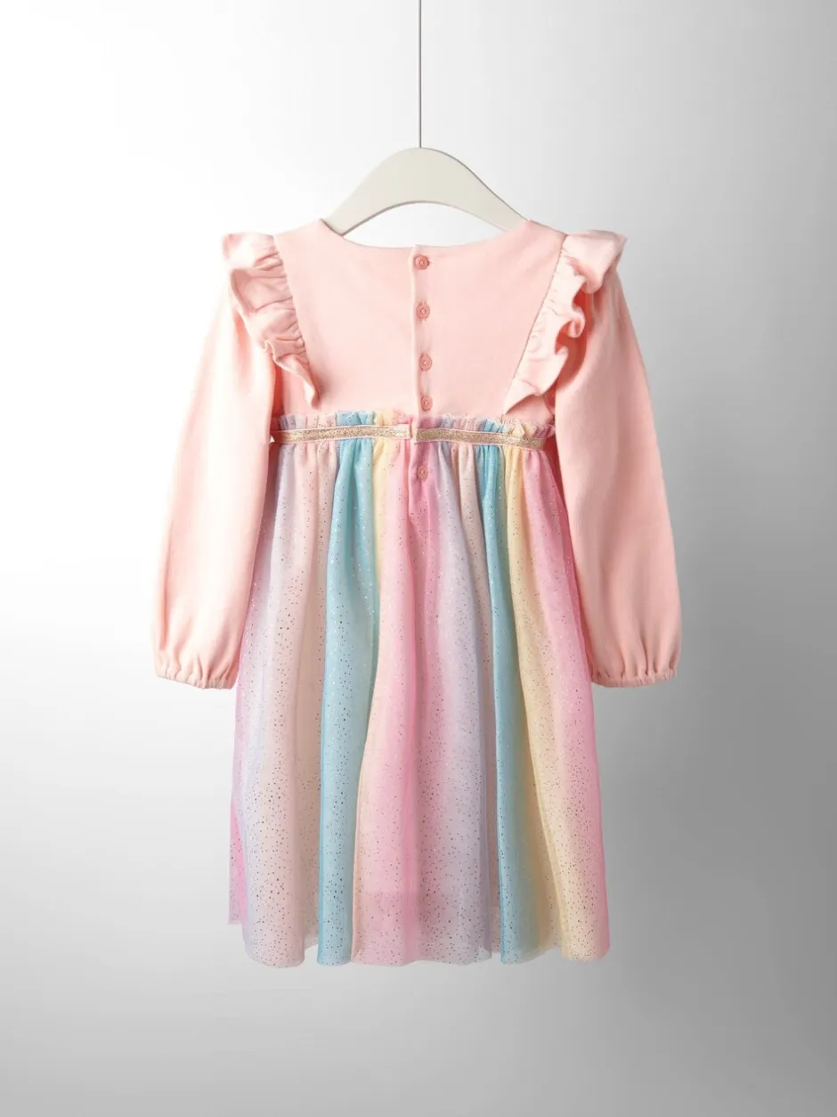 Gelegenheidskleding|Jurken*Jojo Maman Bébé - feestjurk met tule-applicatie Paars met eenhoornprint