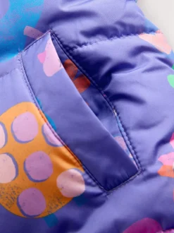 Jassen, Jacks En Kinderwagenpakjes|Jassen En Jacks|Next - Regenbestendig sneeuwpak met imitatiebont (3mnd-7jr) Paars met figuurtjes