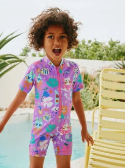 Badkleding|Badkleding*Next Paars met figuurtjes - Zonbeschermend badpak (3 mnd-10 jr)