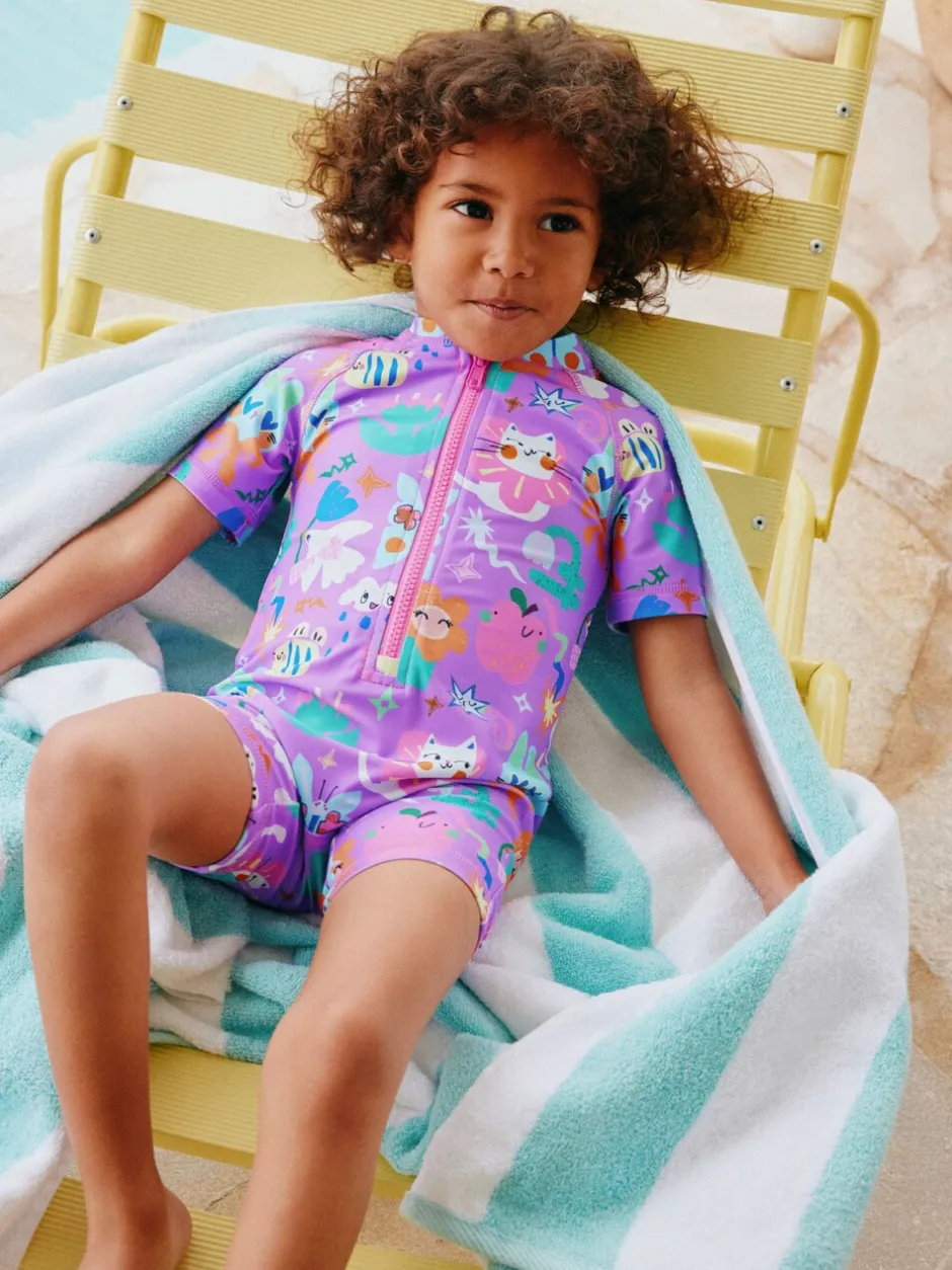 Badkleding|Badkleding*Next Paars met figuurtjes - Zonbeschermend badpak (3 mnd-10 jr)