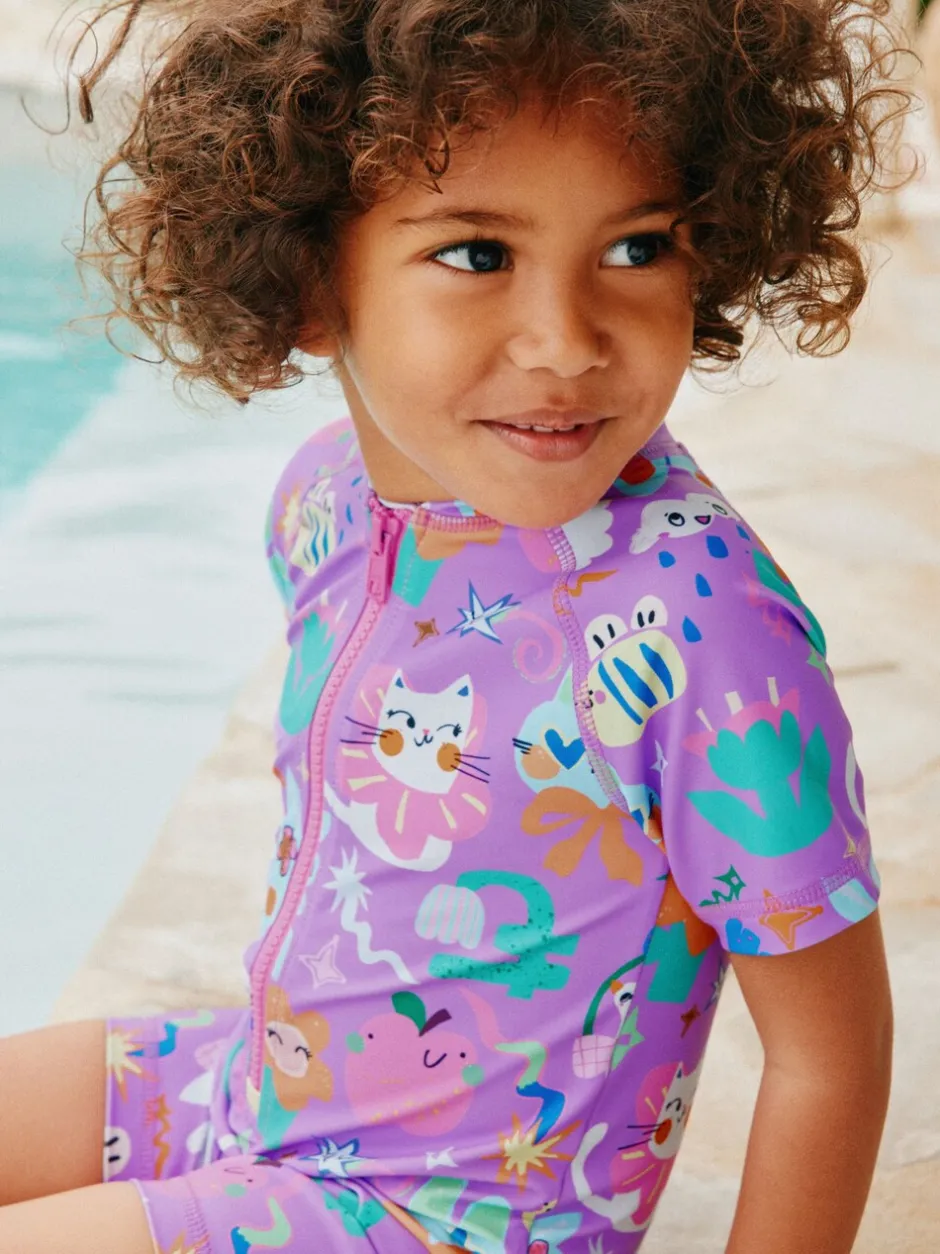 Badkleding|Badkleding*Next Paars met figuurtjes - Zonbeschermend badpak (3 mnd-10 jr)