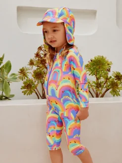Badkleding*Next Paars met regenboog - Zonbeschermend badpak met lange pijpen (3 mnd-7 jr)