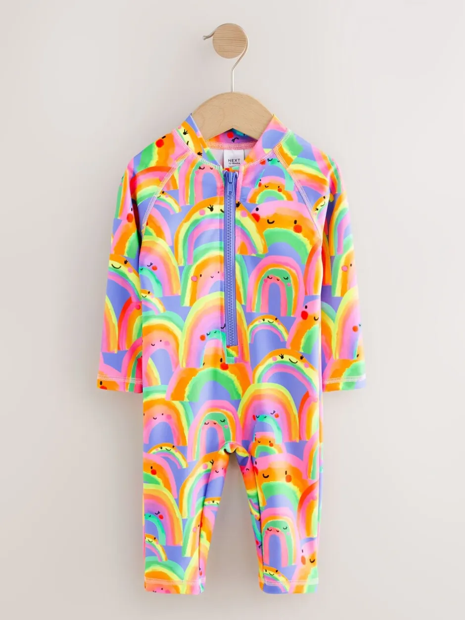 Badkleding*Next Paars met regenboog - Zonbeschermend badpak met lange pijpen (3 mnd-7 jr)