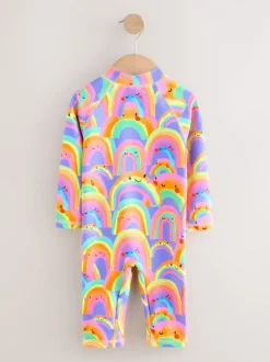 Badkleding*Next Paars met regenboog - Zonbeschermend badpak met lange pijpen (3 mnd-7 jr)