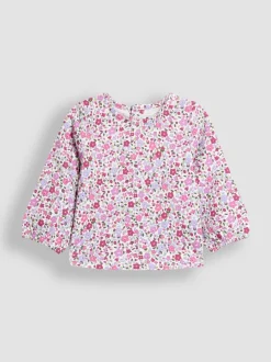 Jumpsuits En Playsuits*Jojo Maman Bébé - Appliqué Velour Dungarees & Top Set Paars met vlinderprint