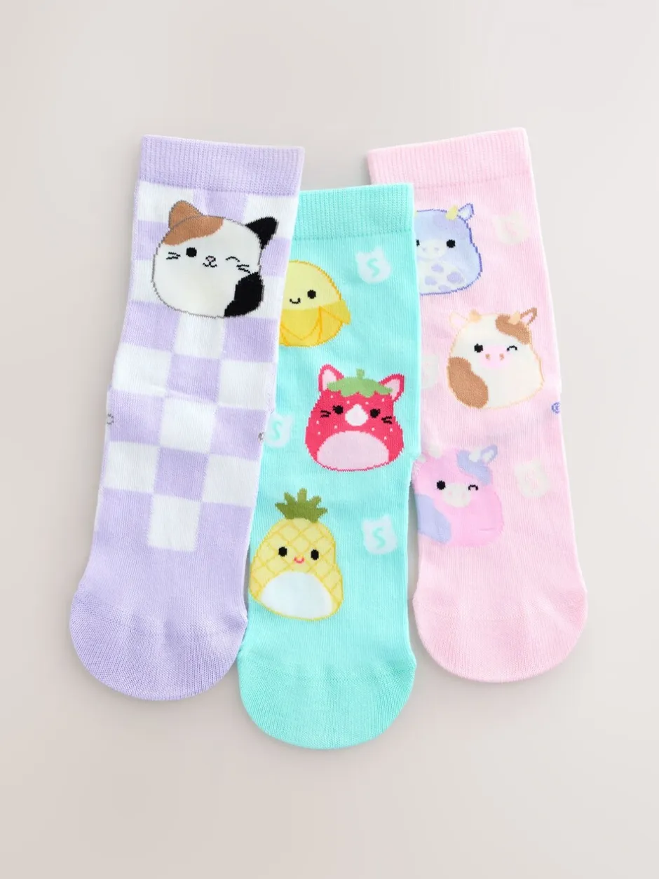 Sokken En Panty's|Next Paars/aqua - Cotton Rich Squishmallows Ankle Socks 3 Pack