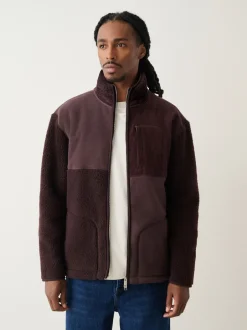 Jassen En Jacks|Sweaters En Hoody´S*Next - Cord Block Zip Through Funnel Fleece Paarsblauw