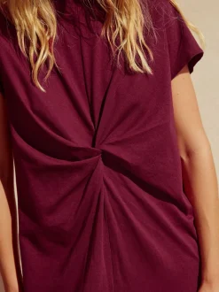 Jurken|Next - Zomerse T-shirtjurk met draai en korte mouwen Paarsblauw