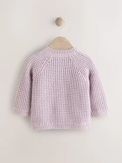 Truien En Breisels|Gebreide Kleding|Next - Geborduurd vest (0 mnd - 2 jr) Paarse en abrikozenkleurige bloemen voor baby's