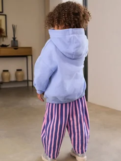 Sets En Combisets|Truien En Breisels|Next Paarse gestreepte bloem - Set met hoodie en joggingbroek met rechte wijde pijpen (3mnd -7jr)