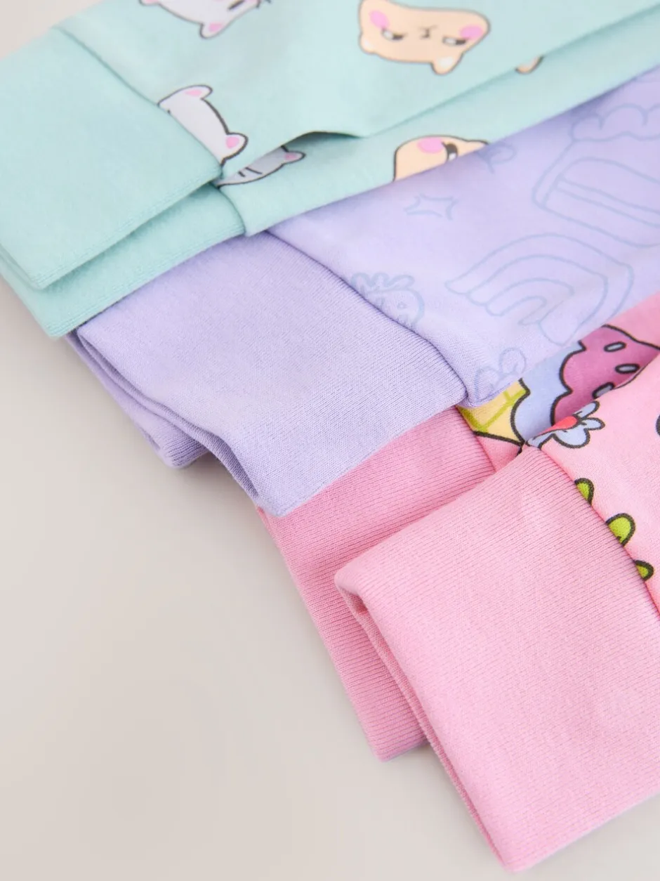 Multipacks|Nachtkleding En Pyjama's|Next - Verpakking van 3 knusse pyjama's (9 mnd-10 jr) Paarse kattenprint
